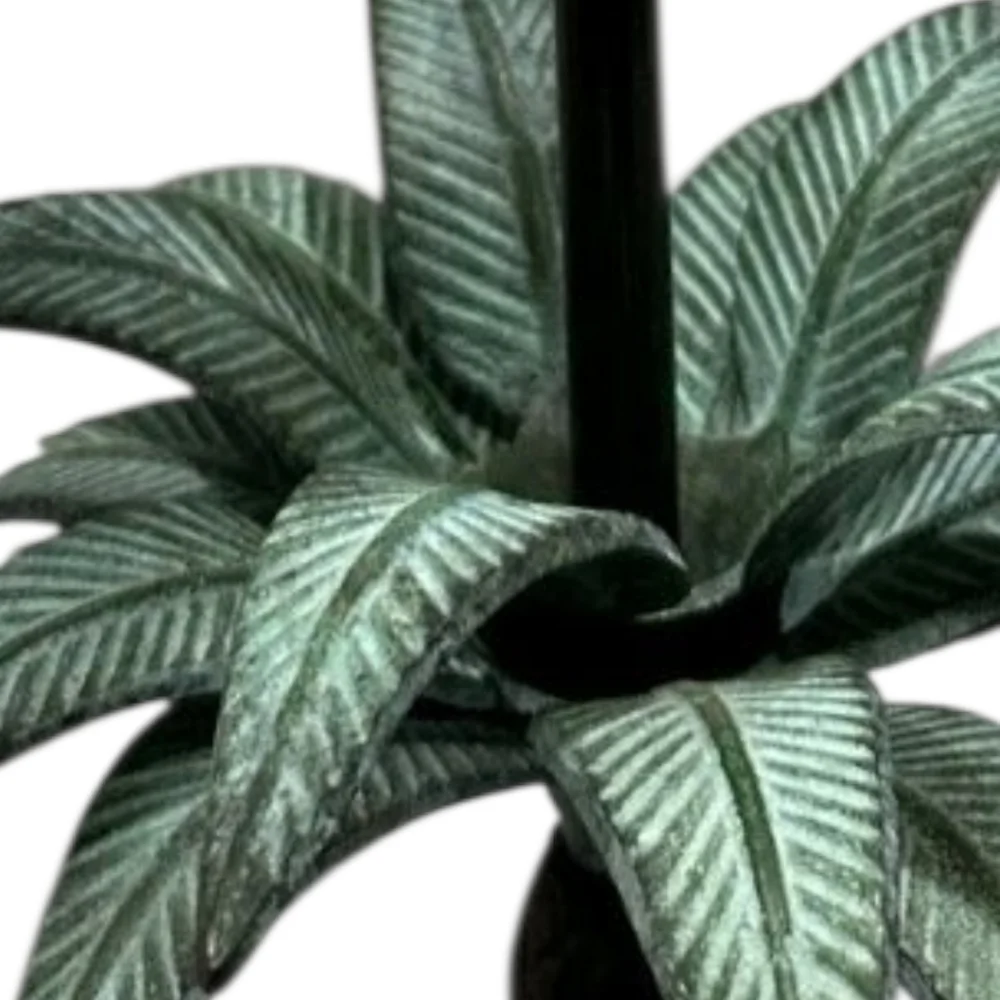 Bombay Co Palm Tree Lamp Bronze Color Bone Horn Tile Shade Tropical Tiki Coastal - Picture 12 of 12